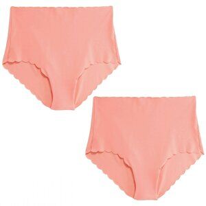 High-Waisted No-Show Brief Panties Size Small Pairs Melon Solid Underwear NWT